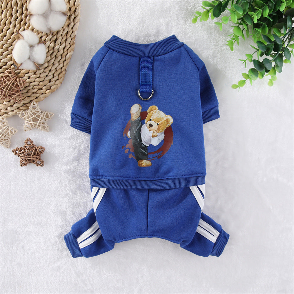 Pet Fleece Kung Fu Bear Dog Clothes - Premium Pet Accessory