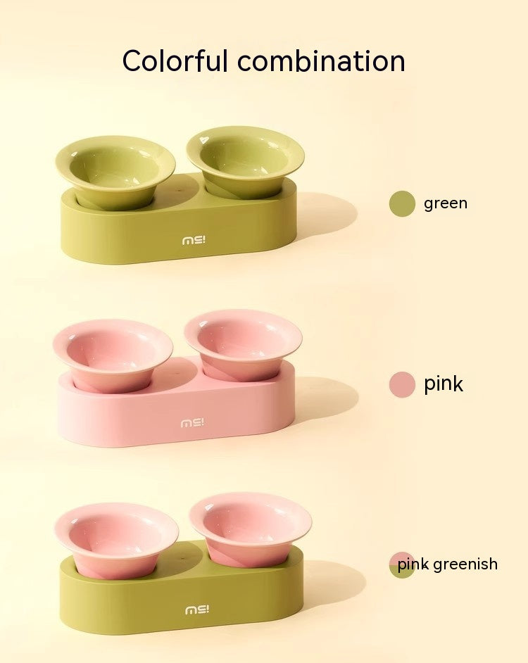 Cat Dog Ceramic Double Bowl - Majestic Pet Kingdom