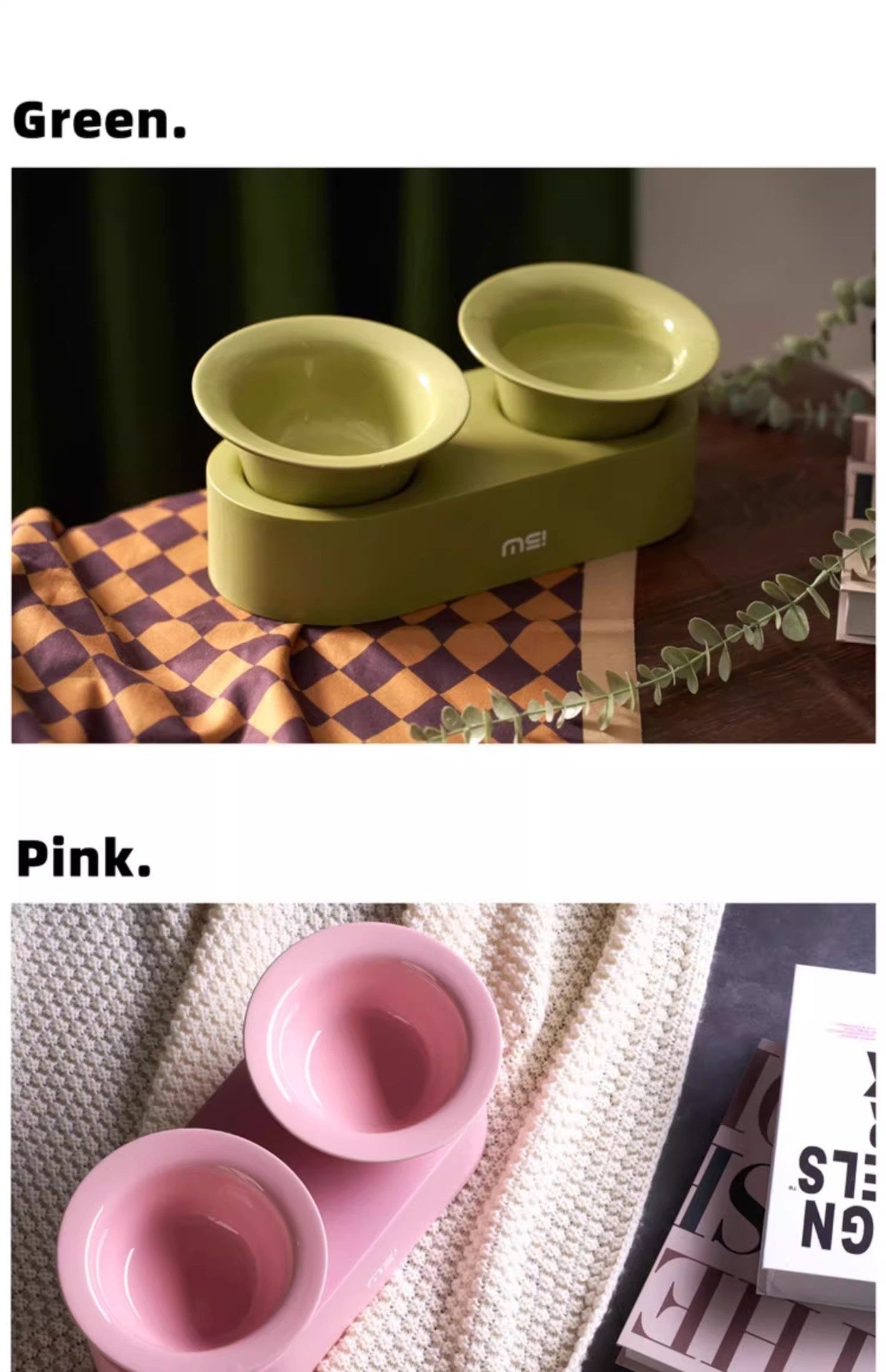 Cat Dog Ceramic Double Bowl - Majestic Pet Kingdom
