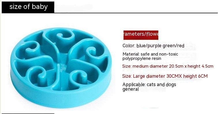 Dog Bowl Slow Feeder Non-Slip Anti-Choking Food Basin Maze Dish - Detail Angle 3 | Majestic Pet Kingdom