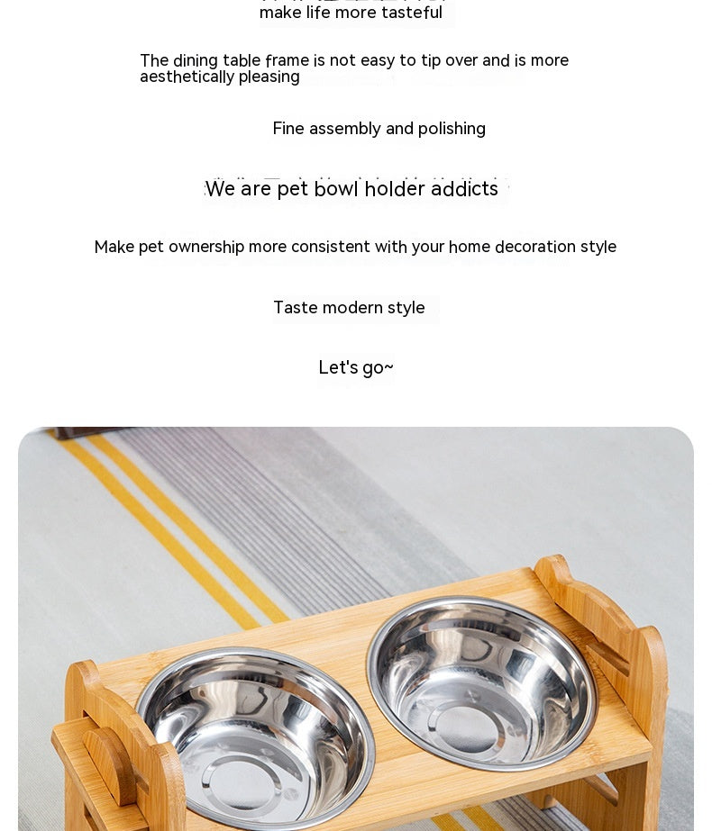 Dog Bowls Elevated Stainless Steel Double Dishes Rolling Stand - Detail Angle 6 | Majestic Pet Kingdom