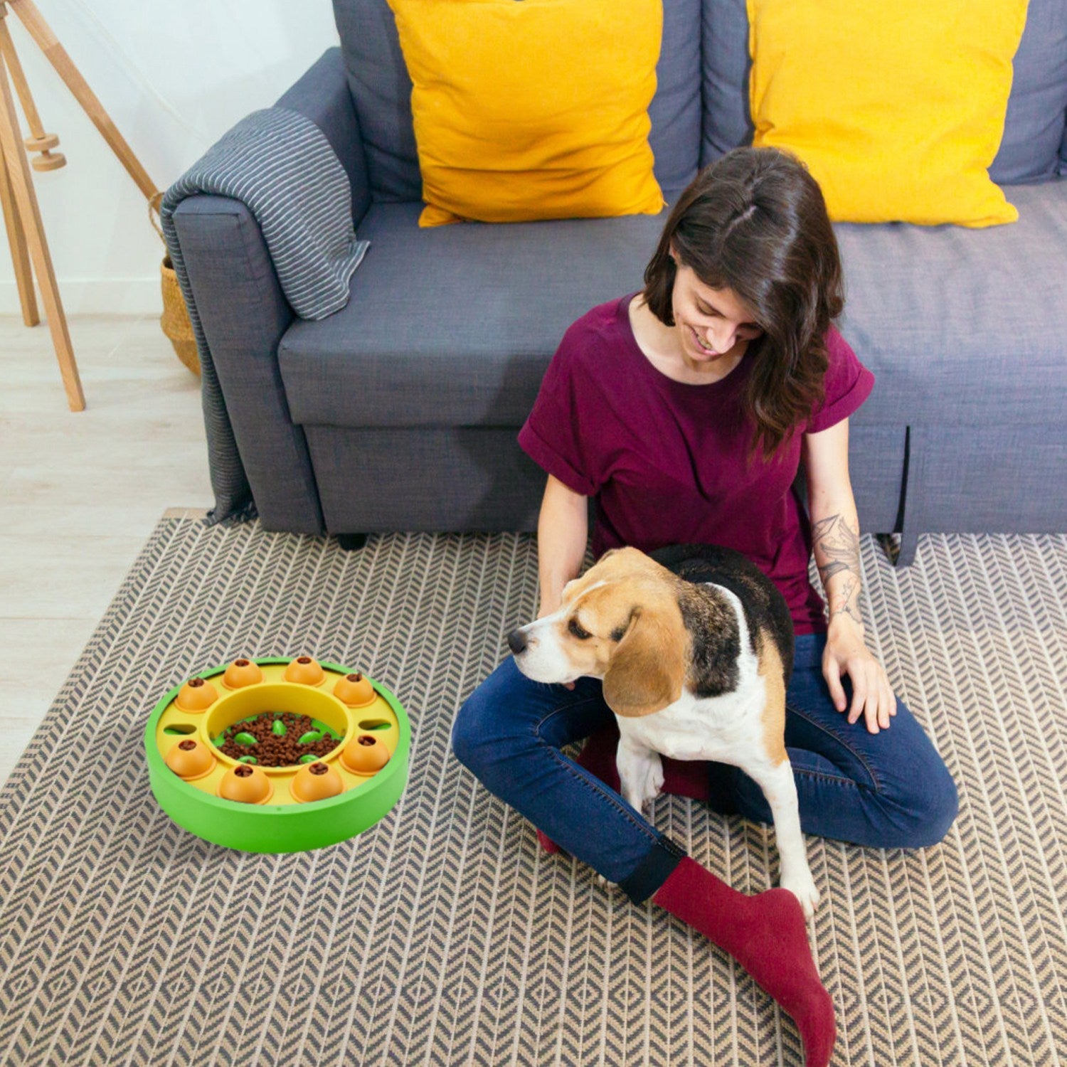 Dog Puzzle Food Feeder Slow Feeding Bowl Interactive Toy Dog Treat Dispensing Toy for IQ Training Mental Enrichment For Small Medium Large Dog Cat - Majestic Pet Kingdom