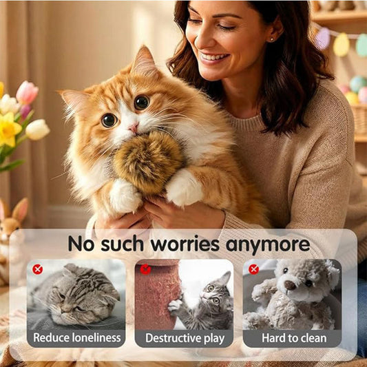 Rabbit Fur Ball Cat Enrichment Toy