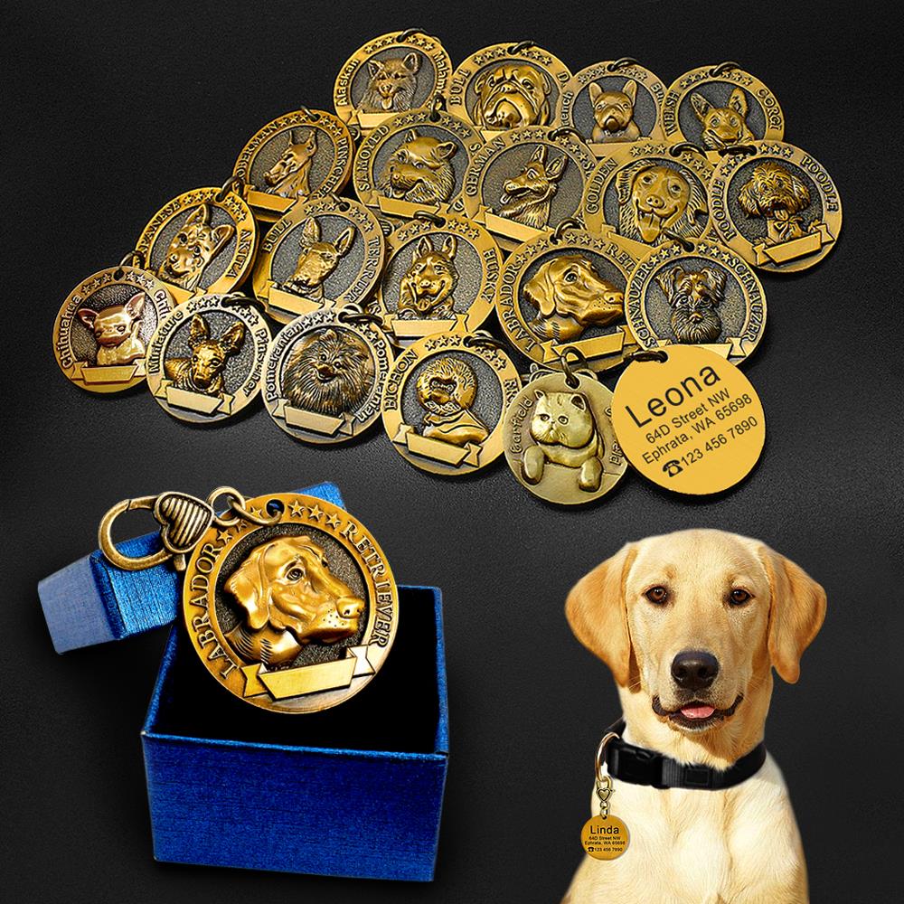 Dog ID Tag Custom Engraved Metal Anti-Lost Collar Nameplate - Main Feature View | Majestic Pet Kingdom