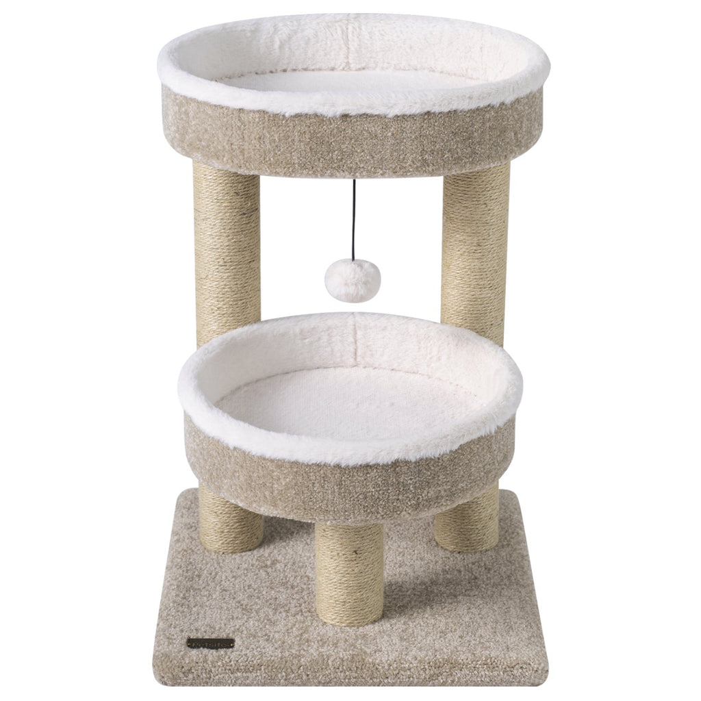 24" Cat Tower with Plush Perches & Scratching Posts - Majestic Pet Kingdom