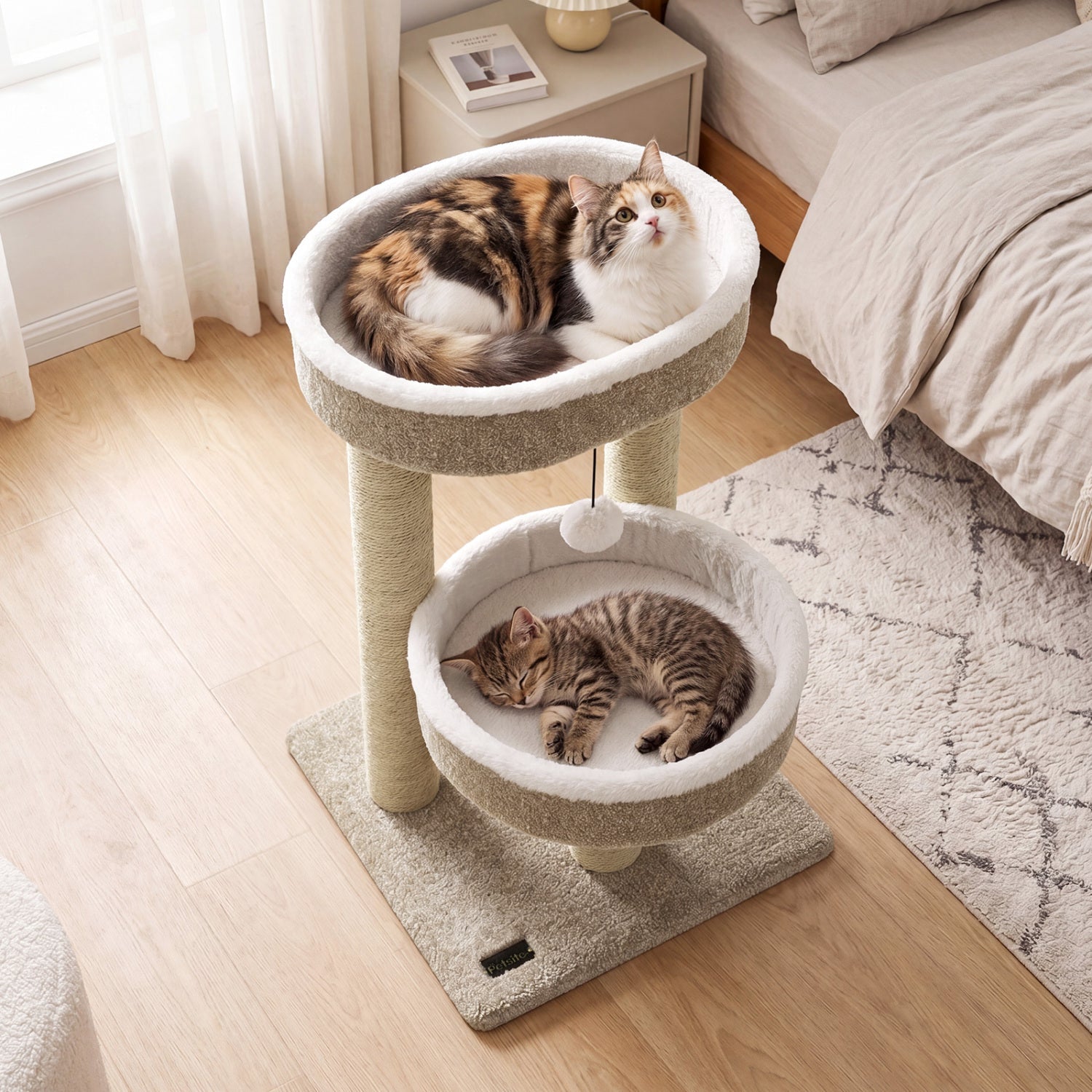 24" Cat Tower with Plush Perches & Scratching Posts - Majestic Pet Kingdom