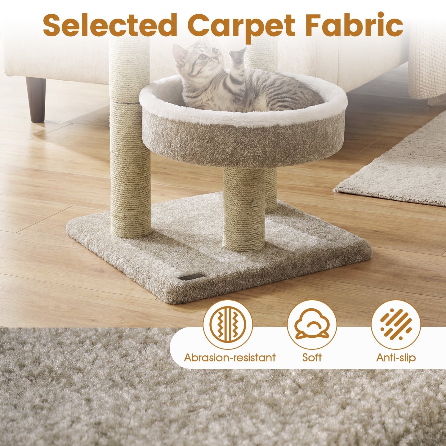 24" Cat Tower with Plush Perches & Scratching Posts | Purrfect Pet Kingdom