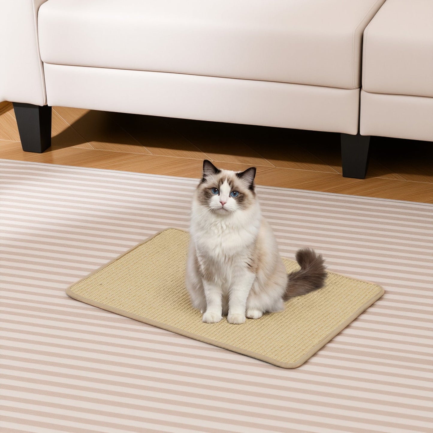 Cat Scratcher Mat Set - 6 Piece Natural Sisal Furniture Protector | Purrfect Pet Kingdom