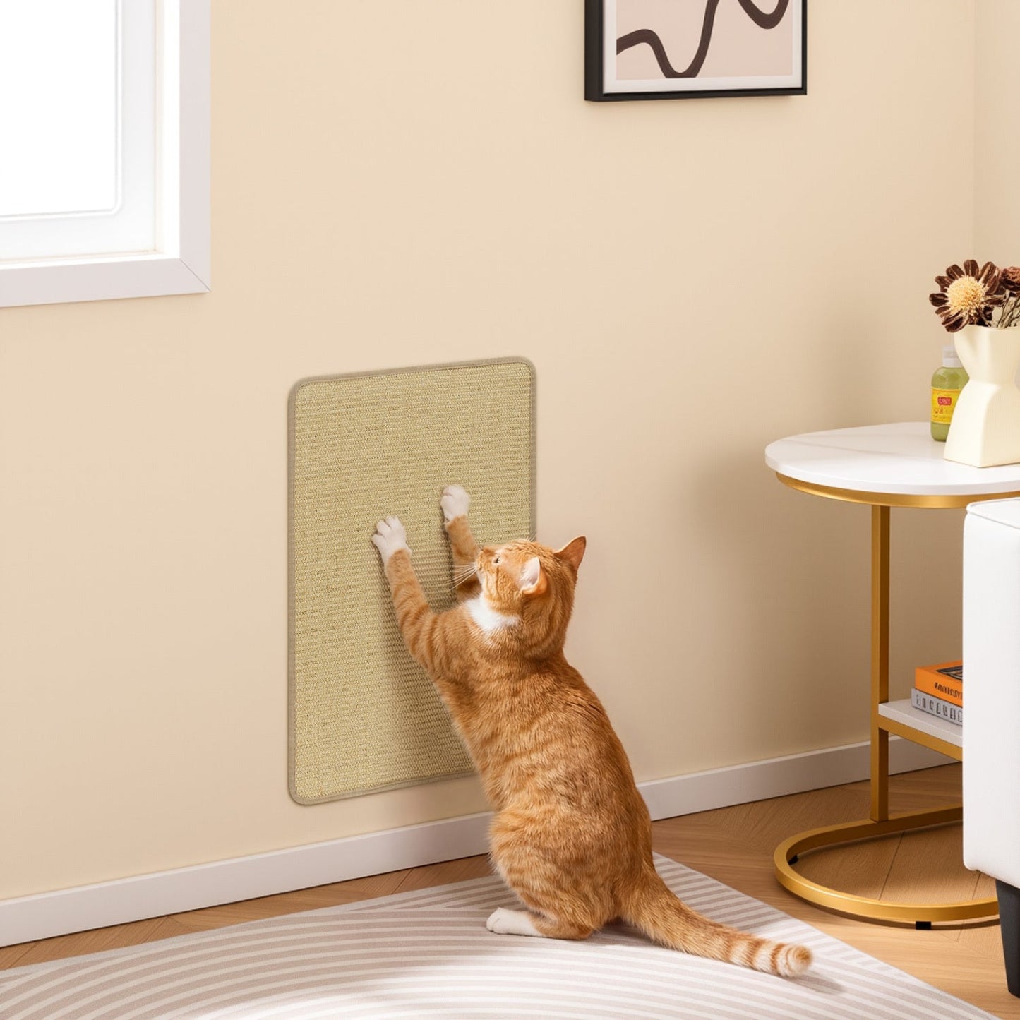 Cat Scratcher Mat Set - 6 Piece Natural Sisal Furniture Protector | Purrfect Pet Kingdom