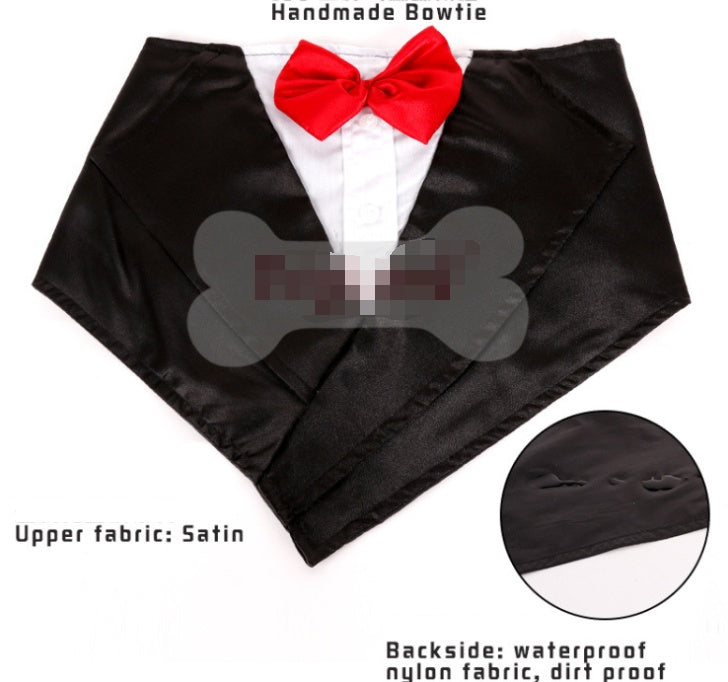 Formal Wedding Tuxedo Bandana Scarf for Dogs