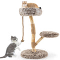 Modern Wooden Cat Tree Tower with Perch and Natural Jute Scratching Posts-Brown - Majestic Pet Kingdom