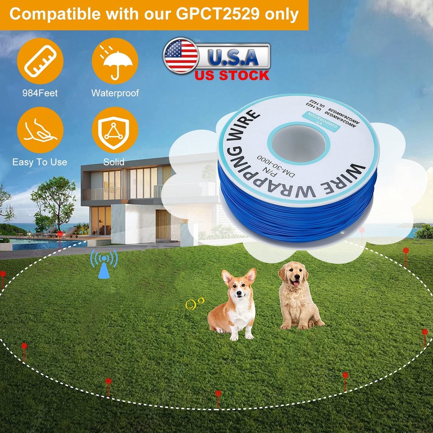 984 Feet 0.2in Dog Fence Wire Aluminum Boundary Wire for GPCT2529 Dog Fence System | Purrfect Pet Kingdom