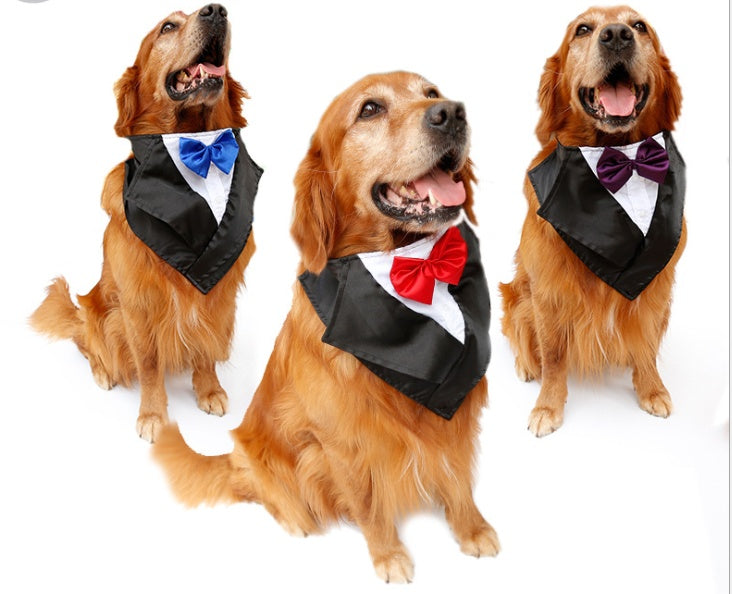 Formal Wedding Tuxedo Bandana Scarf for Dogs
