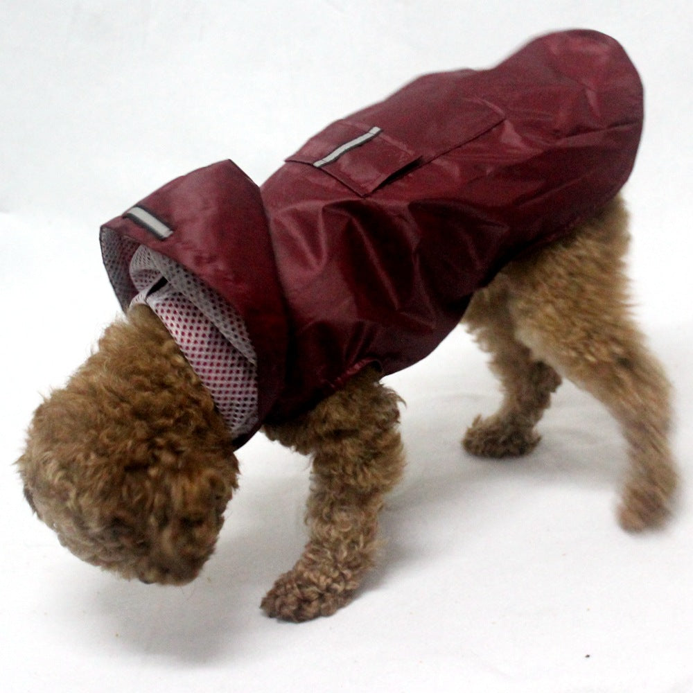 Pet Reflective Big Dog Rainwear Dog Rainwear Super Waterproof Cap All-in-One Dog Clothes - Majestic Pet Kingdom
