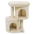 26 Inch Cat Tower with Large Padded Push Perch and Dual Condos - Majestic Pet Kingdom