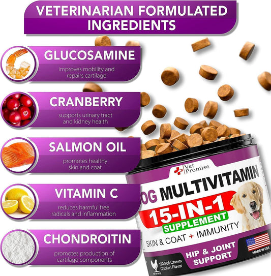 Dog Multivitamin Chews with Glucosamine 2-Pack 240 Soft Bites