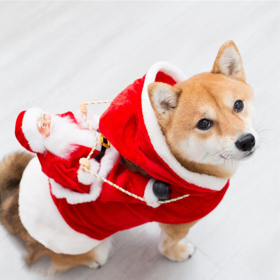 Fashion Christmas Clothes Green Elf Pet Dog Christmas Costume - Majestic Pet Kingdom