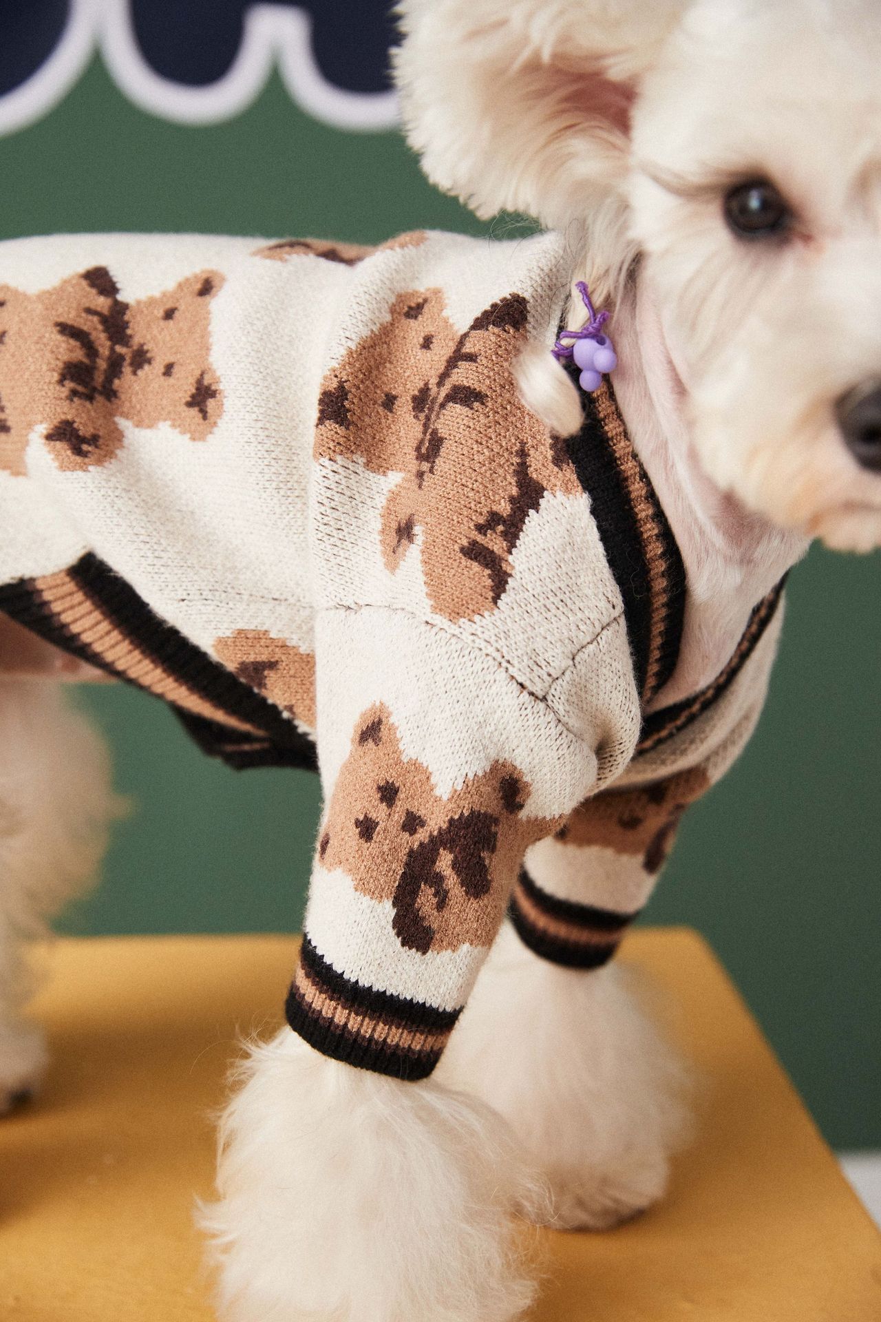 Dog Cat Sweater Preppy Style V-neck Striped Vest Pet Puppy Winter Warm Clothes Apparel For Dogs Cats - Majestic Pet Kingdom