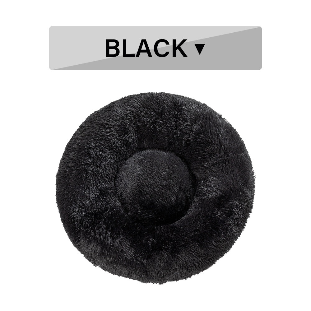 Fluffy Donut Dog Bed Warm Soft Long Plush Pet Cushion Dog House Cat Bed Washable Pet Sofa Mat Calming Samll Large Dog Beds - Majestic Pet Kingdom