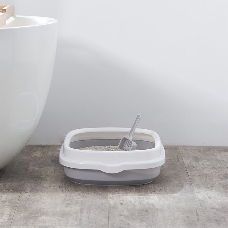 Cat Litter Box Semi-Enclosed Deodorant Pet Toilet Pan