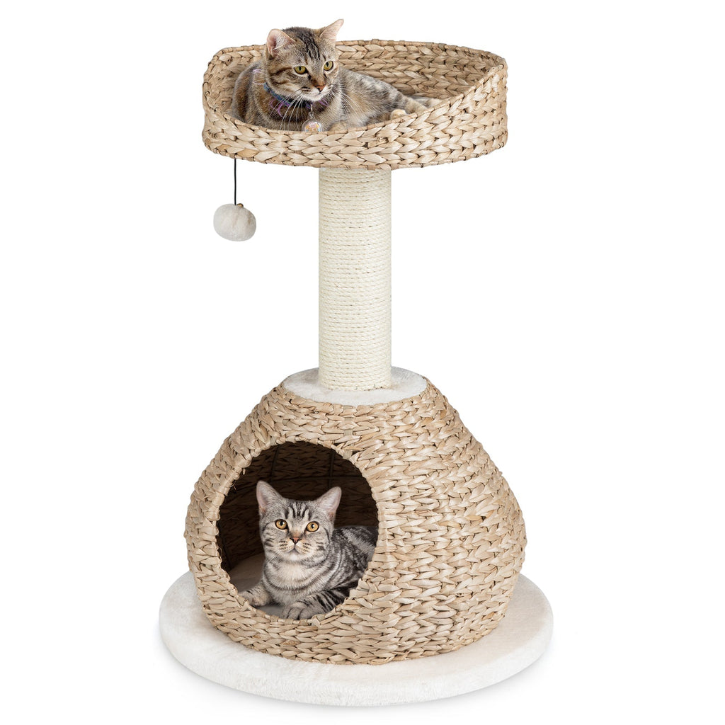 28 Inches Hand-Made Cat Tree Tower with Jump Platform - Majestic Pet Kingdom