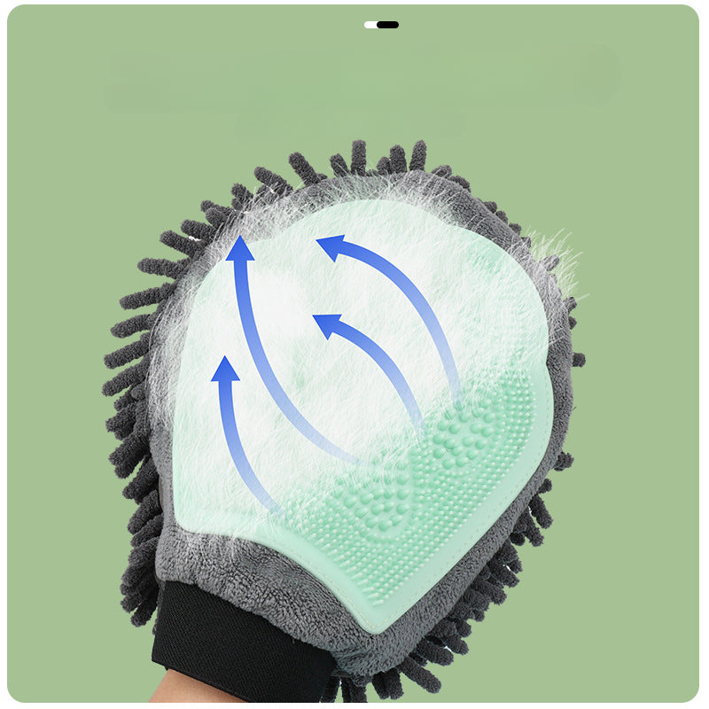 2-in-1 Pet Grooming Glove & Bathing Massage Brush