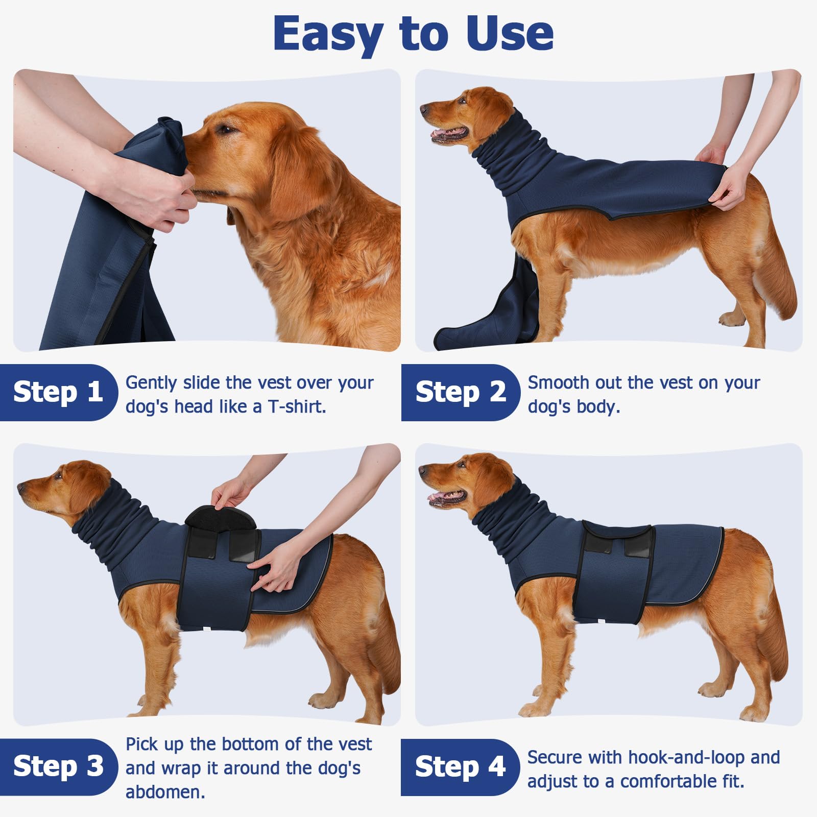 2-in-1 Dog Anxiety Vest With Hood, Soft Dog Calming Shirt With Stretchy Ear Head Cover For Stress Relief, Breathable Shirt Jacket For Thunderstorms, Separation & Vet Visits - Majestic Pet Kingdom
