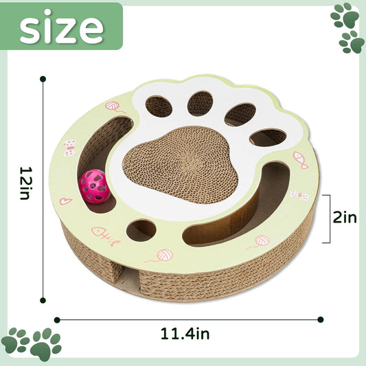 Cat Claw Scratch Pad Cat Round Cat Scratcher Cardboard Toys For Indoor Cats Cat Scratcher Toy Ball Track Cat Toys Cats Grinding Claw Protector For Couch Carpets Sofas | Purrfect Pet Kingdom