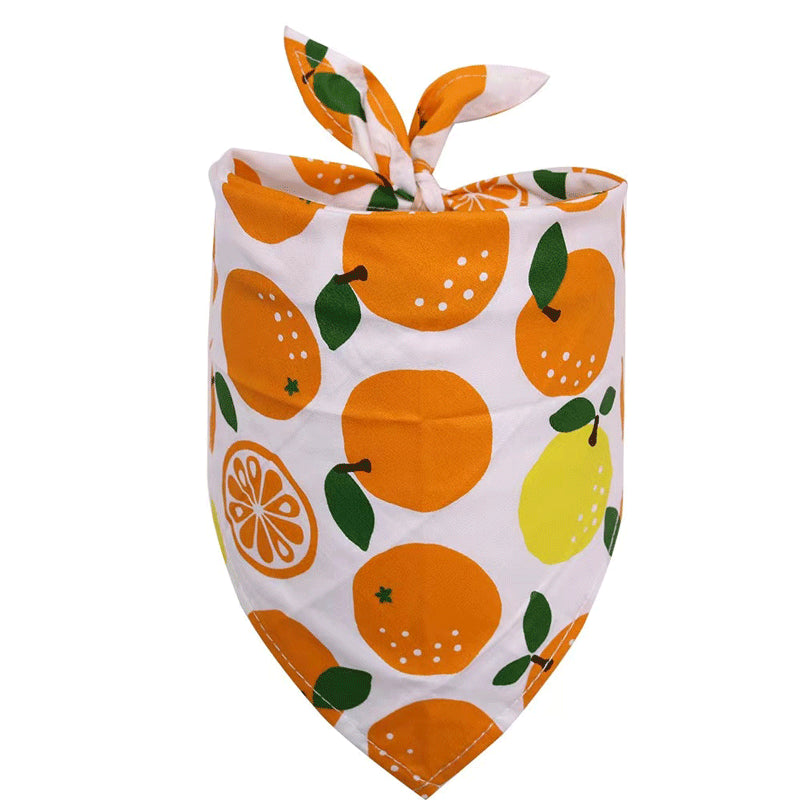 Pet Accessories Summer Pet Drool Towel Fruit Style Pet Scarf Pure Cotton Dog Triangle Scarf | Purrfect Pet Kingdom