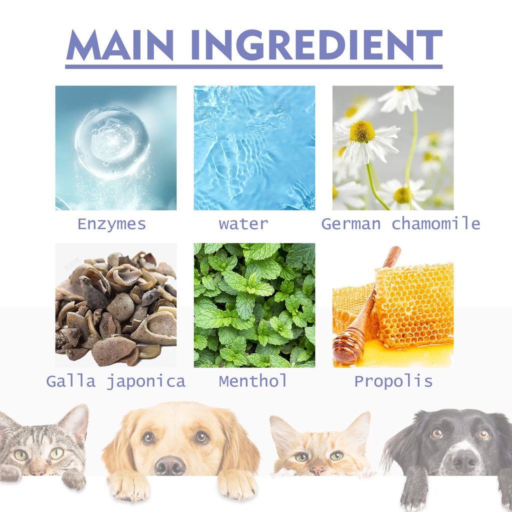 Pet Tooth Cleaning Spray: Oral Care Stain & Plaque Remover
