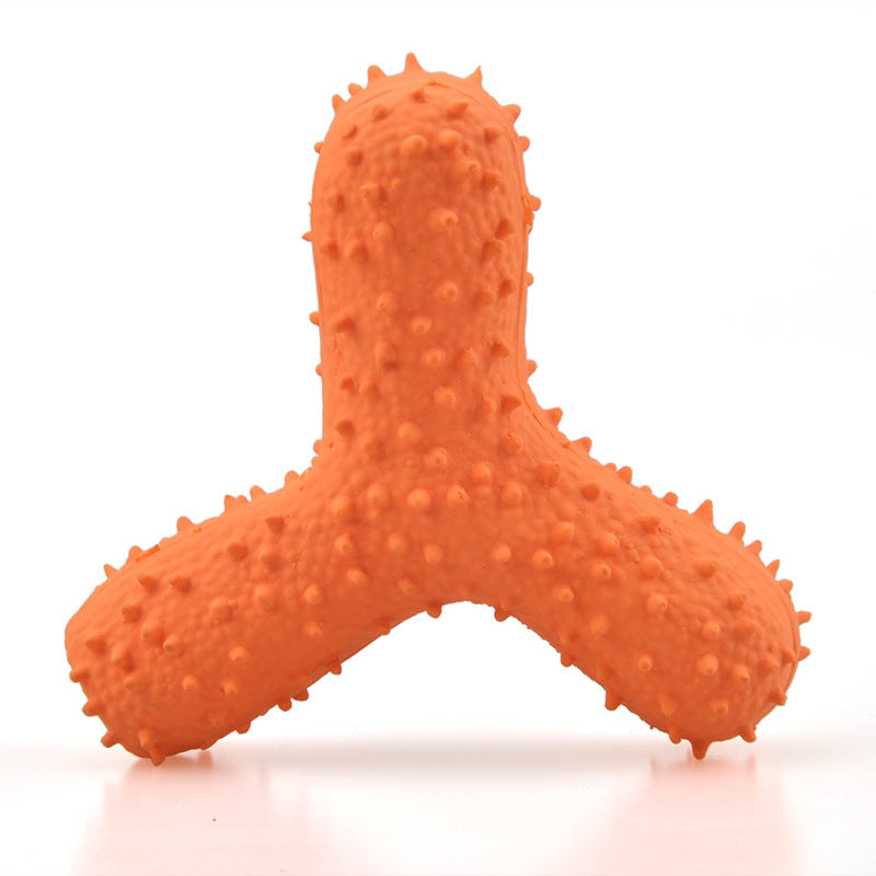 New Pet Latex Toy with Spiked Bone and Four-Corner Square Latex Sound Toy Durable Teeth-Cleaning Dog Toy | Purrfect Pet Kingdom