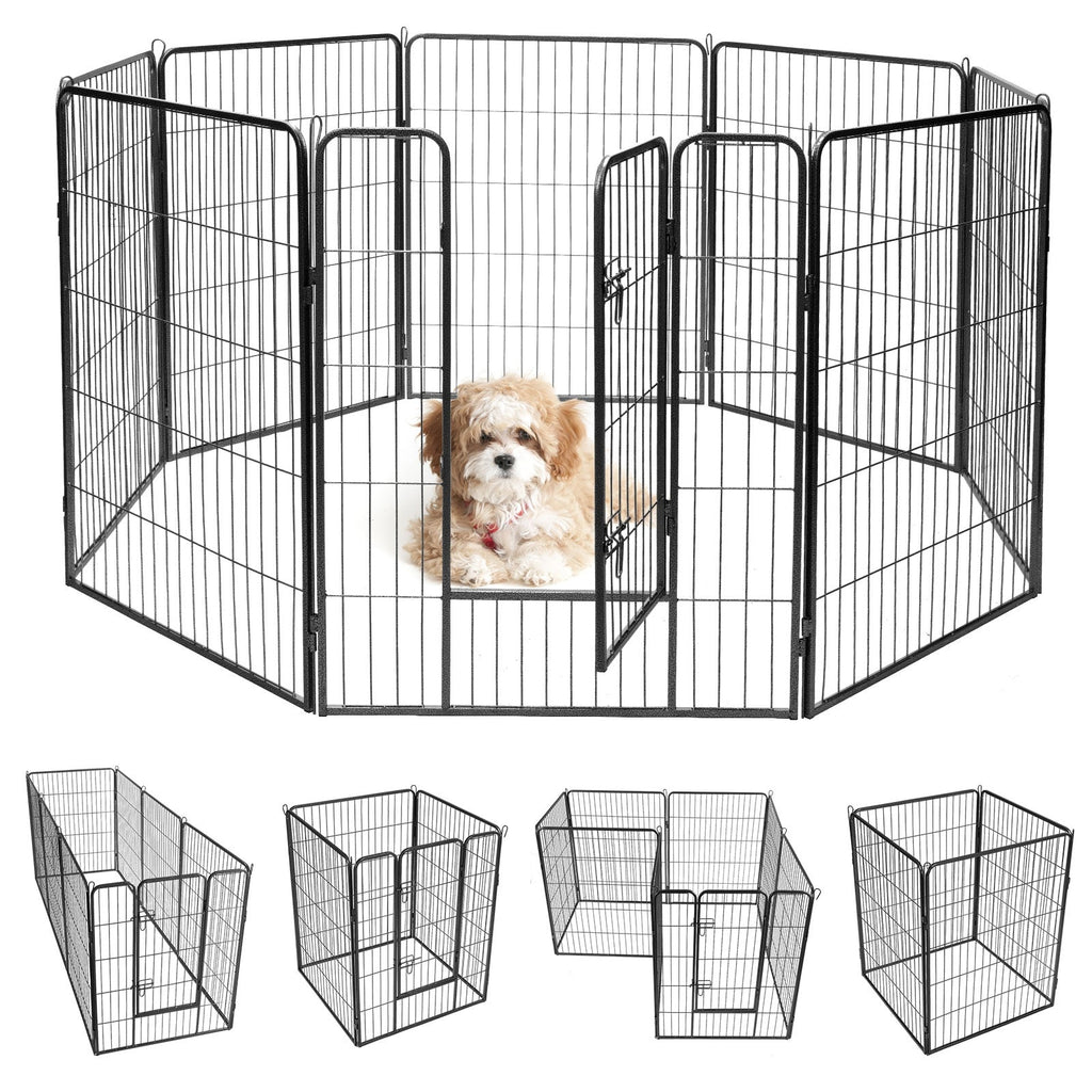 8 Metal Panel Heavy Duty Pet Playpen Dog Fence with Door - Majestic Pet Kingdom