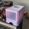 Cat Litter Basin Large Double Door Drawer Foldable Pan