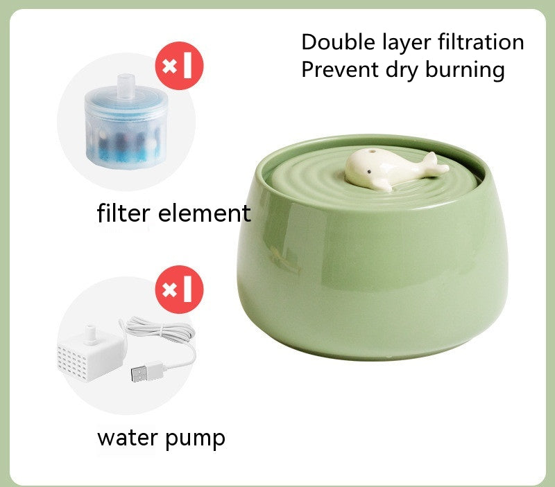 Cat Ceramic Automatic Circulation Filtration Water Dispenser - Majestic Pet Kingdom
