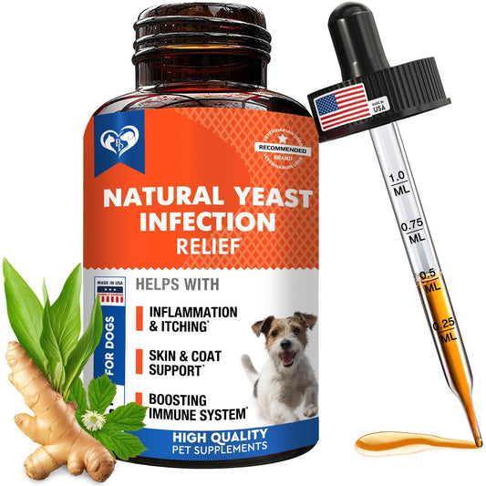 Dog Yeast Infection Drops Skin Ear Anti-Itch Allergy Liquid 2oz