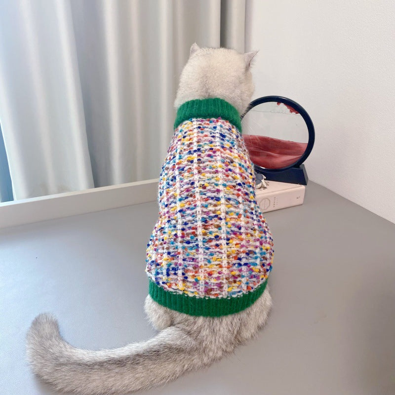 Pet Dog Color-Block Cardigan Sweater - Premium Pet Accessory