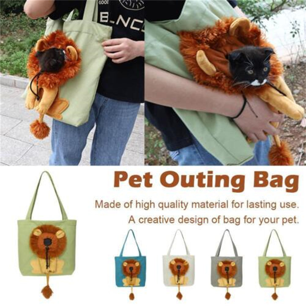 Soft Pet Carriers Lion Design Portable Breathable Bag Cat Dog Carrier Bags Outgoing Travel Pets Handbag With Safety Zippers - Majestic Pet Kingdom