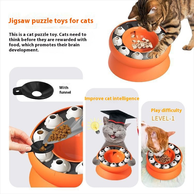 Rotating Food Leakage Feeding Cat Bowl Puzzle Cat Toy - Majestic Pet Kingdom