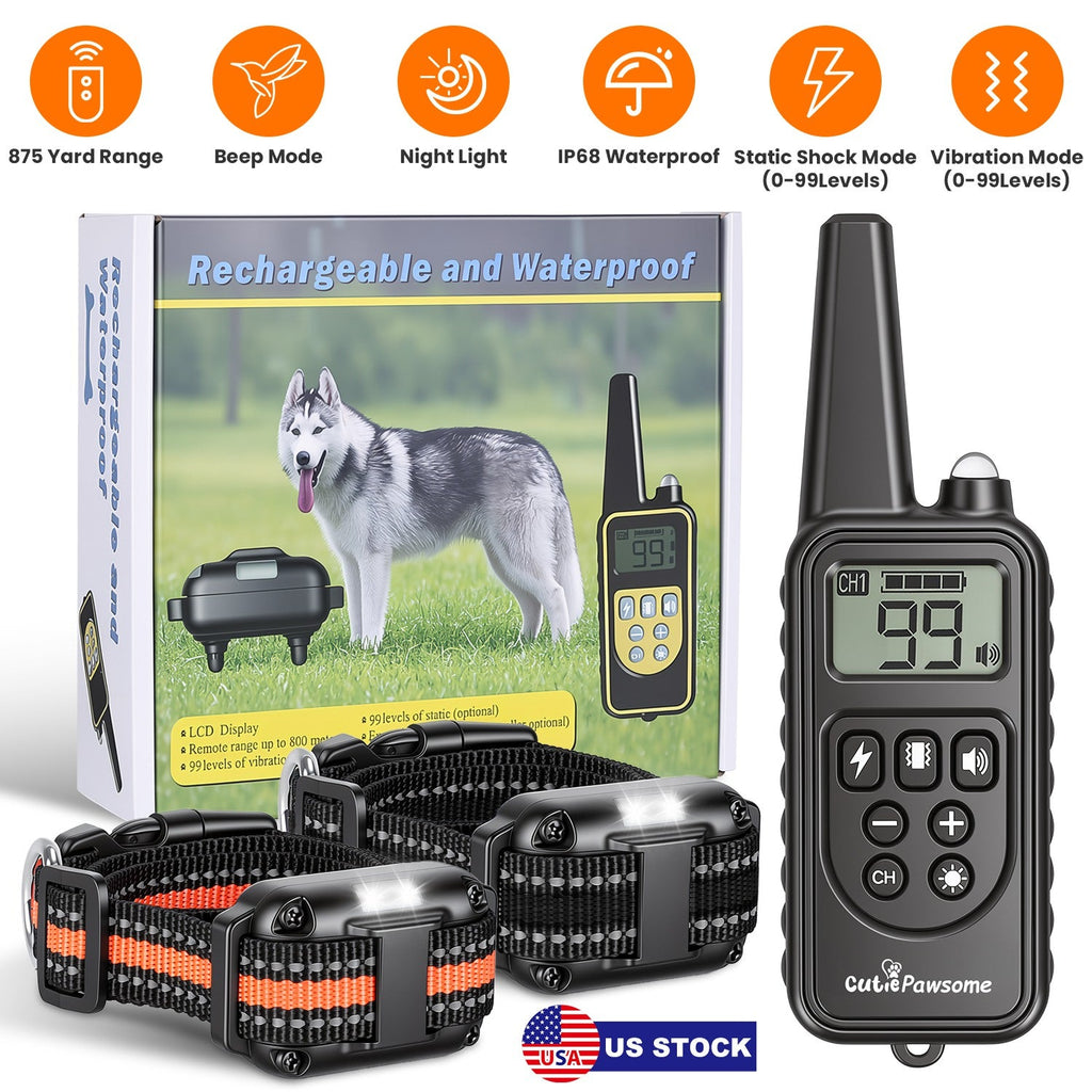 Rechargeable Dog Training Collar with Remote – 875 Yard Range - Majestic Pet Kingdom