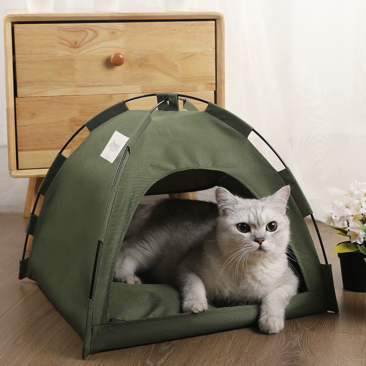 Indoor Cat Tent & Dog House Bed with Cushion - Majestic Pet Kingdom