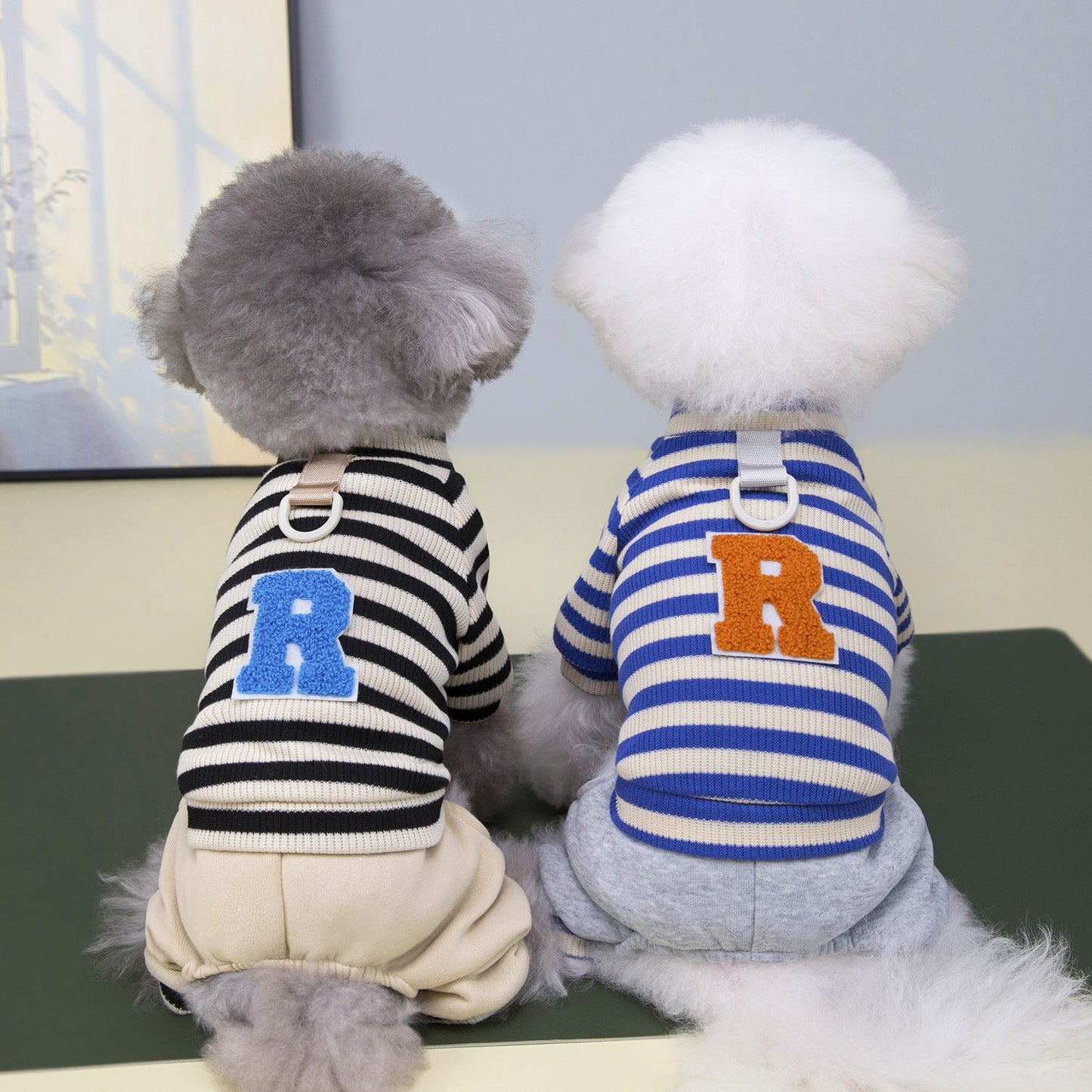 Pet Dog Hoodie With Twenty Five Stripes Casual Style Set - Premium Pet Accessory