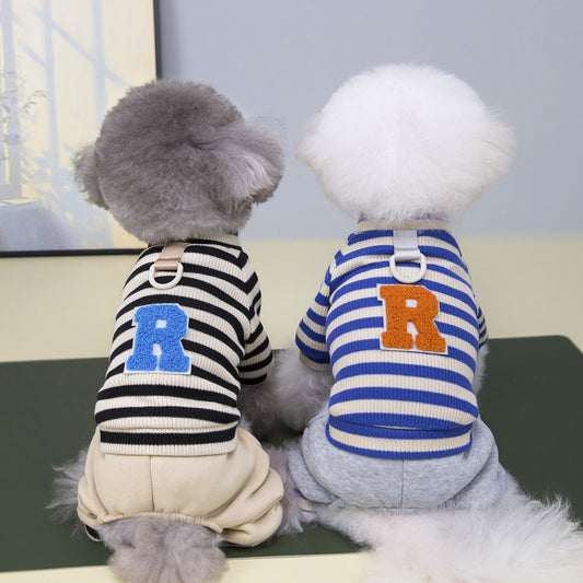 Pet Dog Hoodie With Twenty Five Stripes Casual Style Set - Premium Pet Accessory