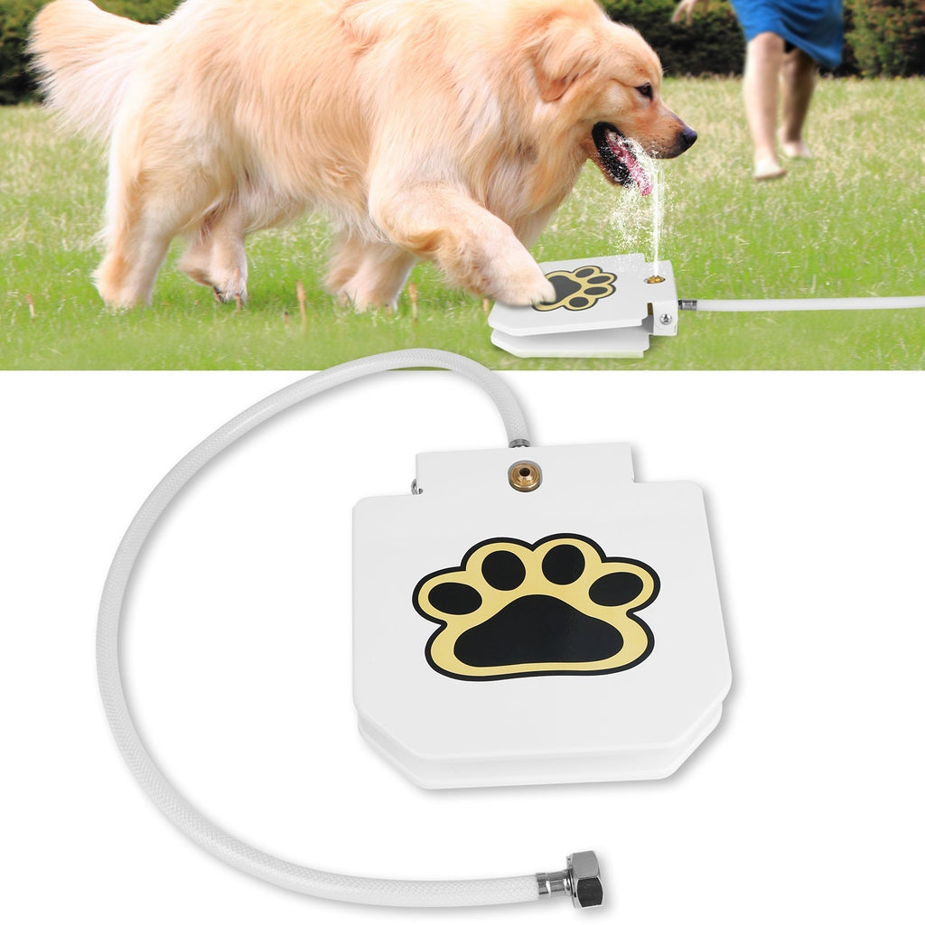 Dog Water Fountain Outdoor Dog Pet Water Dispenser Step-on Activated Sprinkler w/ Interactive Paw Pedal Valve for Drinking Fresh Water - Majestic Pet Kingdom