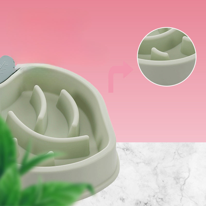 Dog Bowl Slow Feeder Non-Slip Anti-Gulping Diet Eating Dish - Detail Angle 3 | Majestic Pet Kingdom