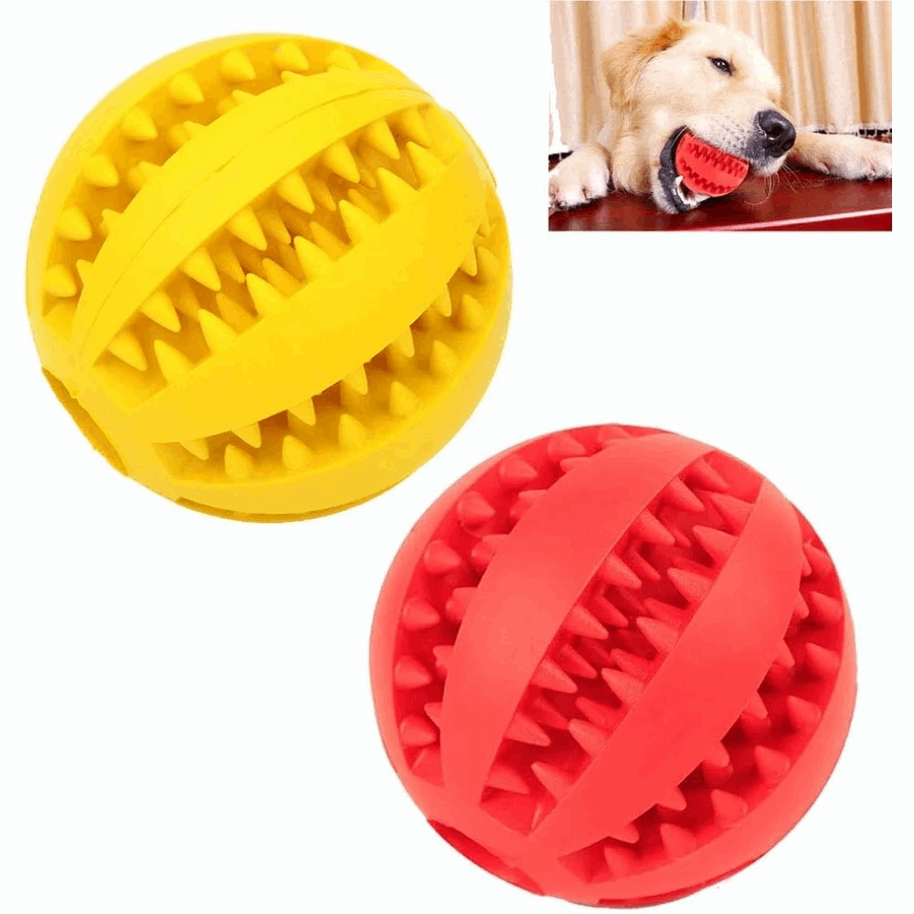 Interactive Tooth Cleaning Dog Treat Ball Toys (2-Pack)