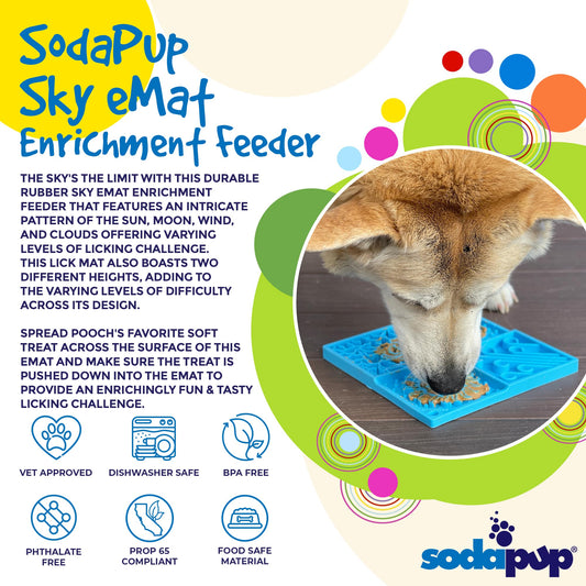 Dog Lick Mat Sky Cloud Pattern Silicone Slow Feeder Food Pad - Detail Angle 2 | Majestic Pet Kingdom