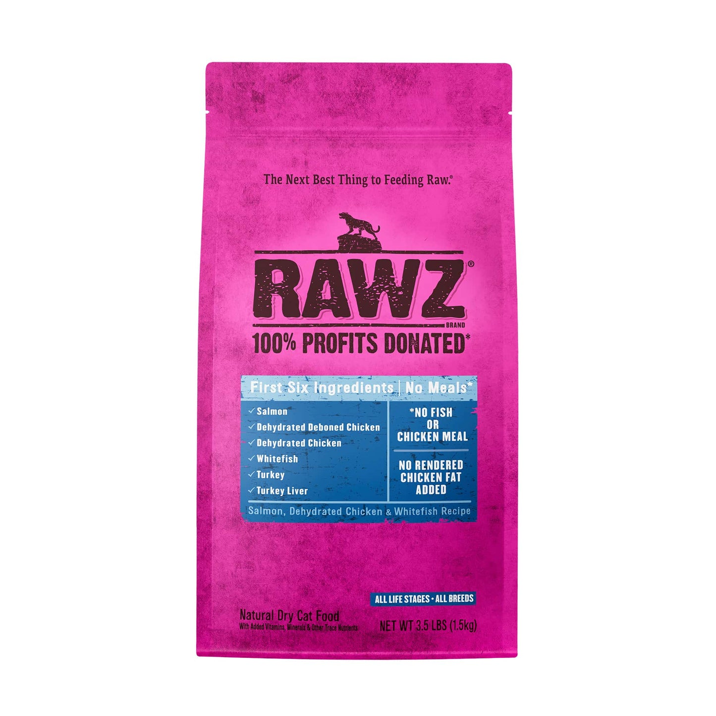 Cat Food RAWZ Salmon Dehydrated Chicken Whitefish Dry Bag