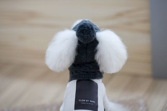 Dog Hat and Scarf Set Winter Warm Woolen Knitted Bib Costume