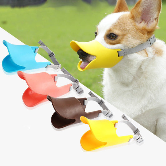 Dog Muzzle Anti-Bite and Anti-Bark Silicone Duckbill Muzzle Comfortable and Breathable Adjustable Strap Pet Mask - Main Feature View | Majestic Pet Kingdom