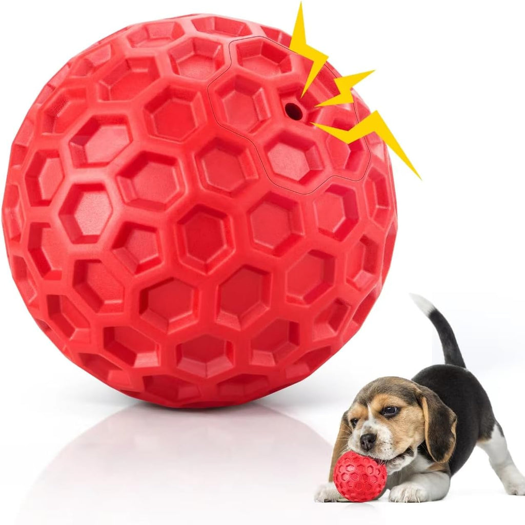 Indestructible Squeaky Dog Ball Relieves Anxiety Cleans Teeth Interactive Chew Toy For Aggressive Chewers Dog Toy For Large Breeds Outdoor Waterproof